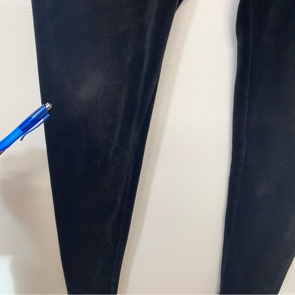 Fila Black Velour Pull On Leggings Woman  Medium Logo Leisure Activewear Travel - Picture 3 of 9
